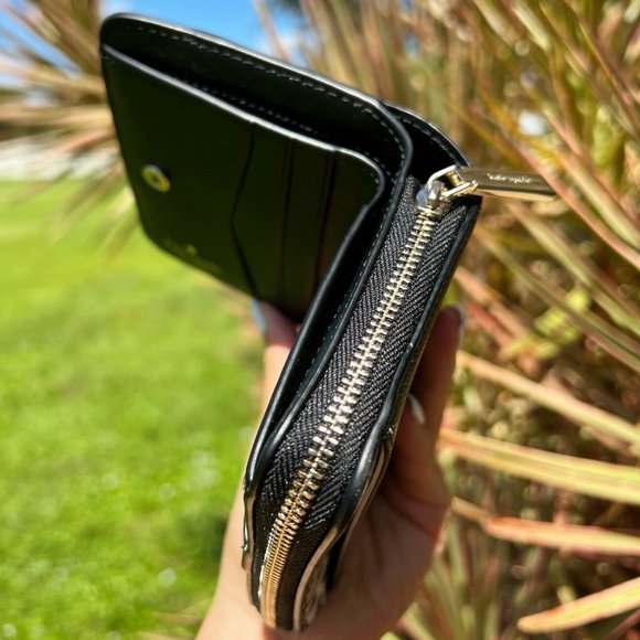 NWT Kate Spade Bifold Zip Around Wallet Black - Picture 5 of 7